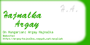 hajnalka argay business card